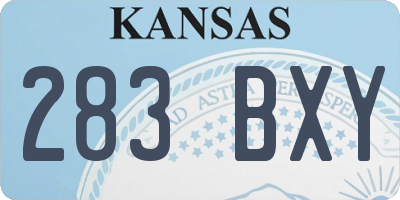 KS license plate 283BXY