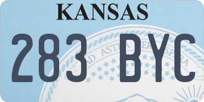 KS license plate 283BYC
