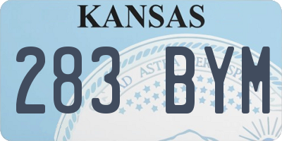 KS license plate 283BYM