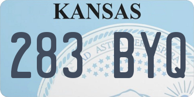 KS license plate 283BYQ