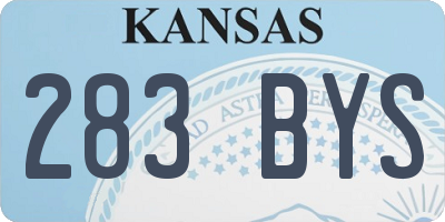 KS license plate 283BYS