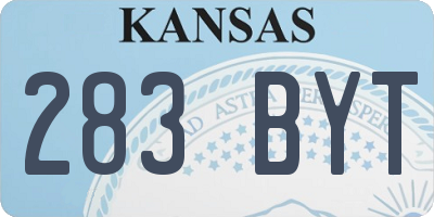 KS license plate 283BYT