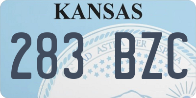KS license plate 283BZC