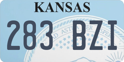 KS license plate 283BZI