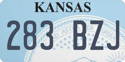 KS license plate 283BZJ