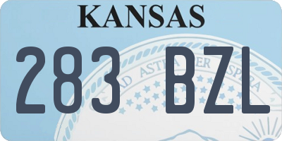 KS license plate 283BZL