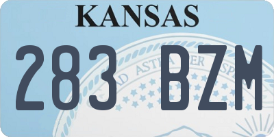 KS license plate 283BZM