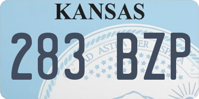 KS license plate 283BZP