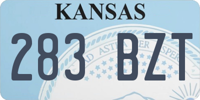KS license plate 283BZT