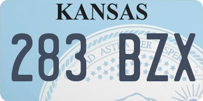 KS license plate 283BZX