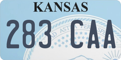 KS license plate 283CAA
