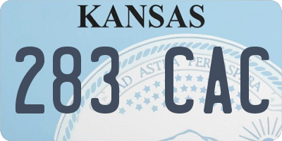 KS license plate 283CAC