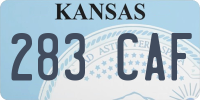 KS license plate 283CAF