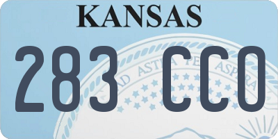 KS license plate 283CCO