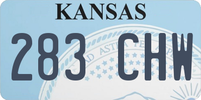KS license plate 283CHW