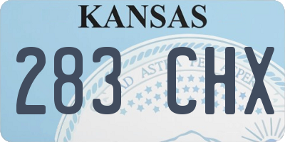 KS license plate 283CHX