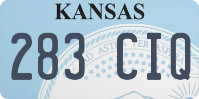 KS license plate 283CIQ