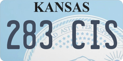 KS license plate 283CIS