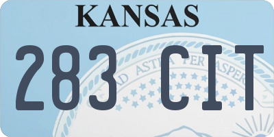 KS license plate 283CIT