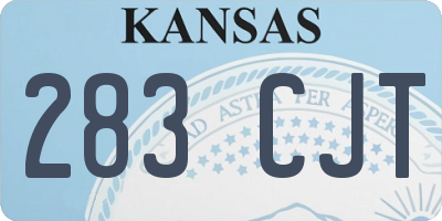 KS license plate 283CJT