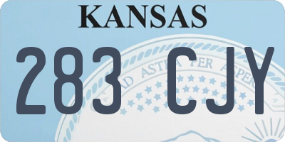 KS license plate 283CJY