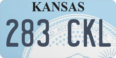 KS license plate 283CKL