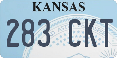 KS license plate 283CKT