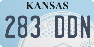 KS license plate 283DDN