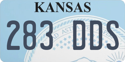 KS license plate 283DDS