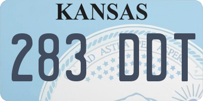 KS license plate 283DDT