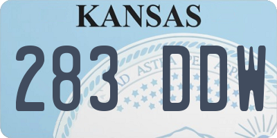 KS license plate 283DDW
