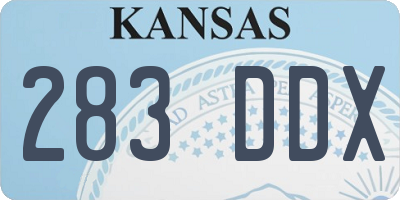 KS license plate 283DDX