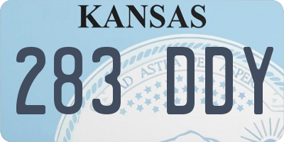 KS license plate 283DDY