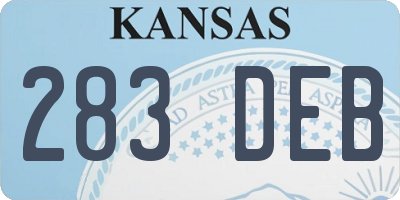 KS license plate 283DEB