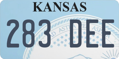 KS license plate 283DEE