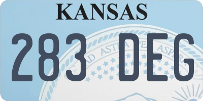 KS license plate 283DEG