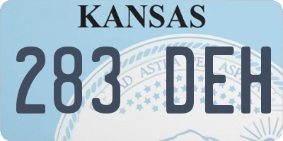 KS license plate 283DEH