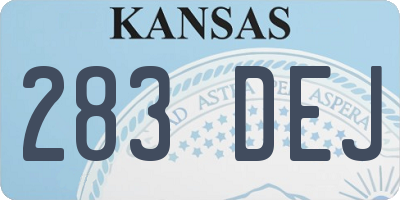 KS license plate 283DEJ