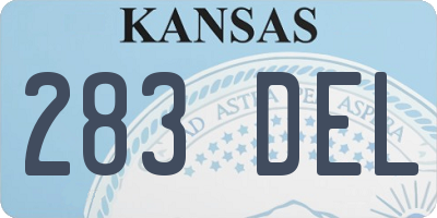 KS license plate 283DEL