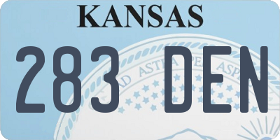KS license plate 283DEN