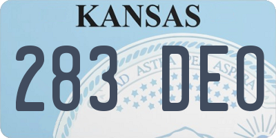 KS license plate 283DEO