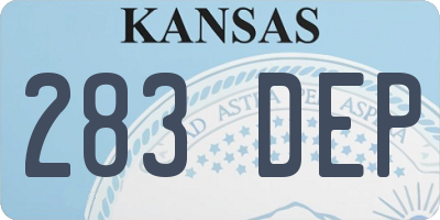 KS license plate 283DEP