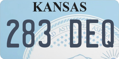 KS license plate 283DEQ