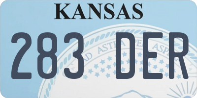 KS license plate 283DER
