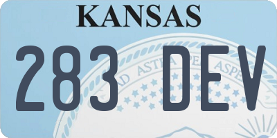 KS license plate 283DEV