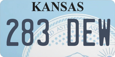 KS license plate 283DEW