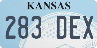 KS license plate 283DEX