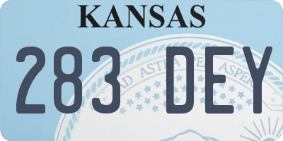 KS license plate 283DEY