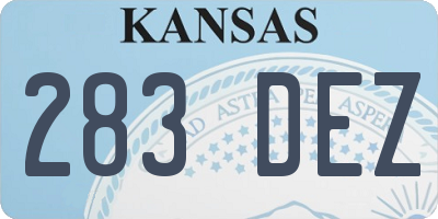 KS license plate 283DEZ