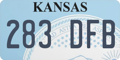 KS license plate 283DFB